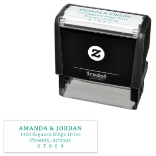 Elegant Black Minimalist Address Self-inking Stamp