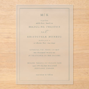 Elegant Black Minimalist Calligraphy Acrylic Invitations