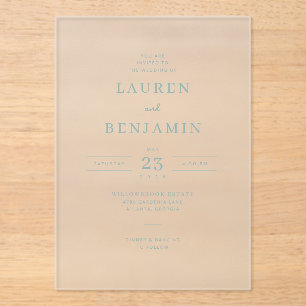 Elegant Black Minimalist Calligraphy Acrylic Invitations