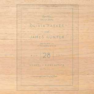 Elegant Black Minimalist Calligraphy Acrylic Invitations