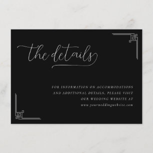 Elegant Black Minimalist Calligraphy Enclosure Card