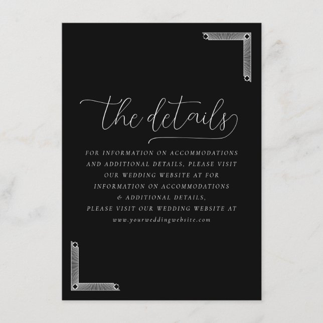 Elegant Black Minimalist Calligraphy Enclosure Card (Front)