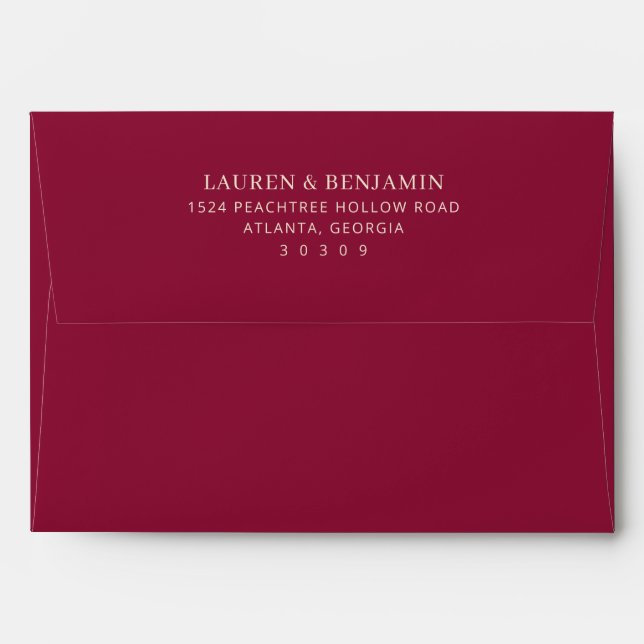 Elegant Black Minimalist Calligraphy Envelope (Back (Top Flap))