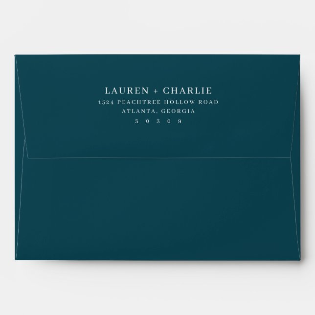 Elegant Black Minimalist Calligraphy Envelope (Back (Top Flap))
