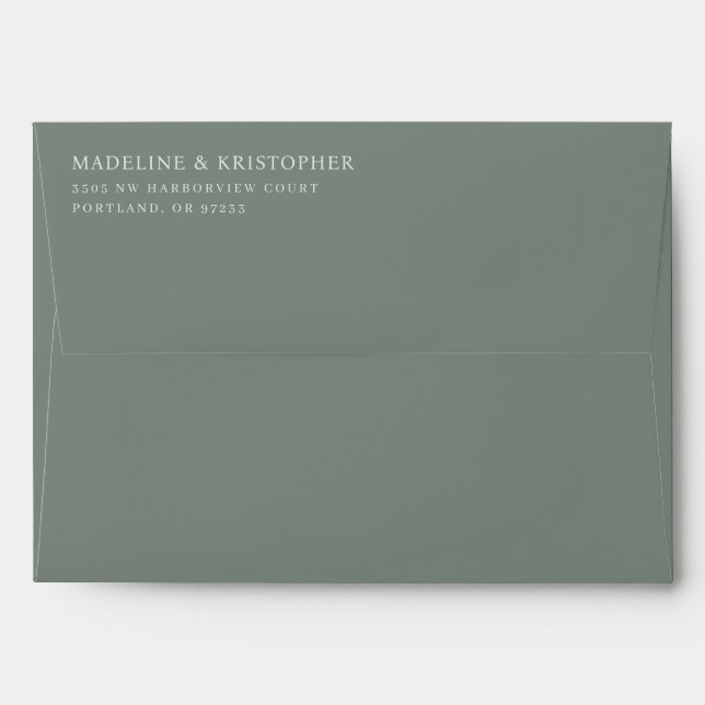 Elegant Black Minimalist Calligraphy Envelope (Back (Top Flap))