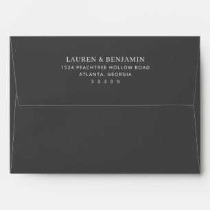 Elegant Black Minimalist Calligraphy Envelope