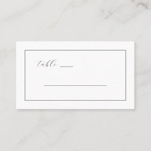 Elegant Black Minimalist Calligraphy Place Card