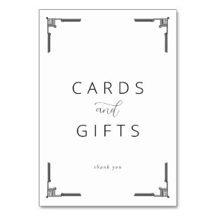 Elegant Black Minimalist Cards and Gifts Sign