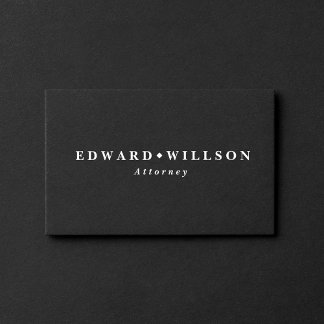 Elegant Black Minimalist Classic Business Card