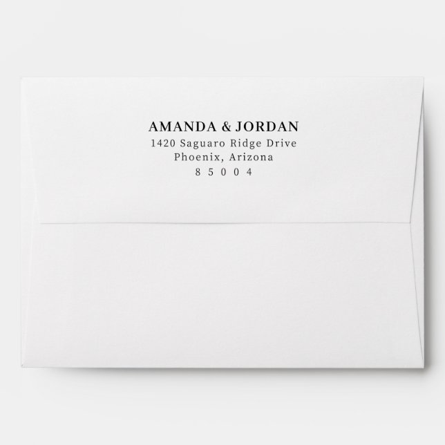Elegant Black Minimalist Envelope (Back (Top Flap))