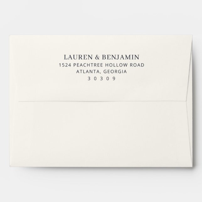 Elegant Black Minimalist Envelope (Back (Top Flap))