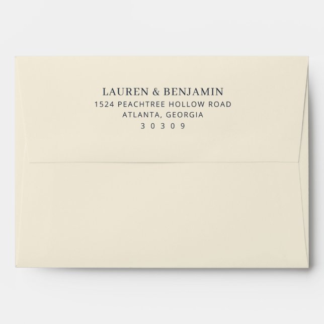 Elegant Black Minimalist Envelope (Back (Top Flap))