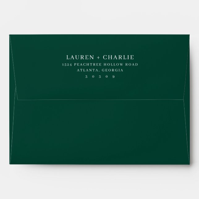 Elegant Black Minimalist Invitation Envelope (Back (Top Flap))