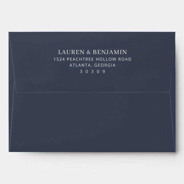 Elegant Black Minimalist Invitation Envelope (Back (Top Flap))