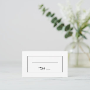 Elegant Black Minimalist Lines Place Card