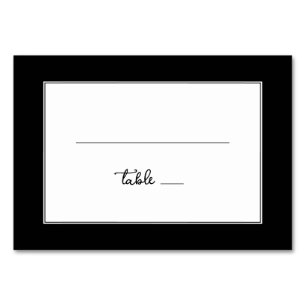Elegant Black Minimalist Lines Table Number