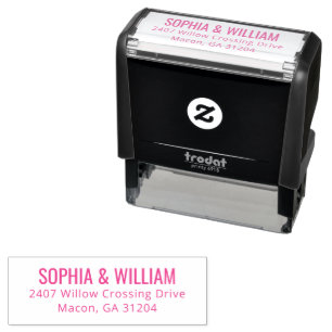 Elegant Black Minimalist Nameplate Self-inking Stamp