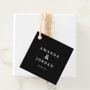 Elegant Black Minimalist Names Favour Tags