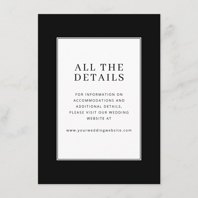 Elegant Black Minimalist Typographic Enclosure Card (Front)