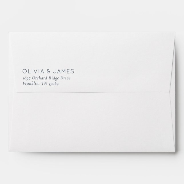 Elegant Black Minimalist Typographic Envelope (Back (Top Flap))