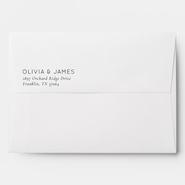 Elegant Black Minimalist Typographic Envelope (Back (Top Flap))