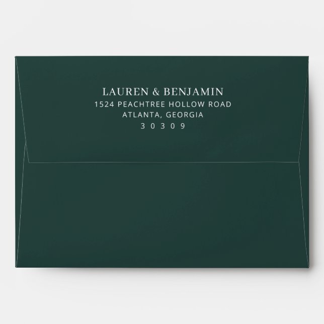 Elegant Black Minimalist Typographic Envelope (Back (Top Flap))