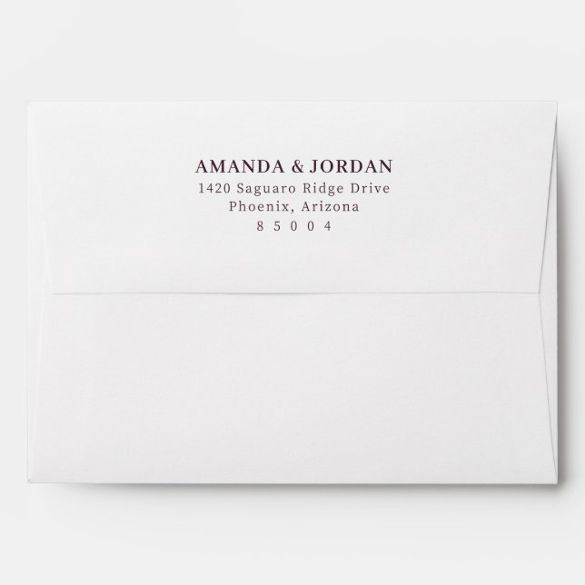 Elegant Black Minimalist Typographic Envelope (Back (Top Flap))
