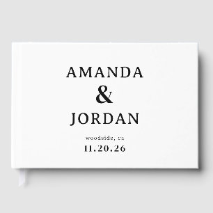 Elegant Black Minimalist Typographic Guest Book