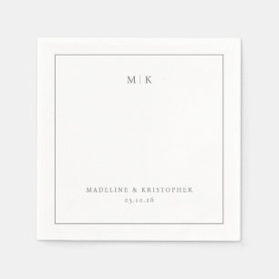 Elegant Black Minimalist Typographic Napkin