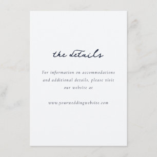 Elegant Black Minimalist Wedding Details Card