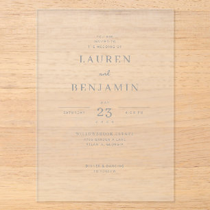 Elegant Black Minimalist Wedding Invitation