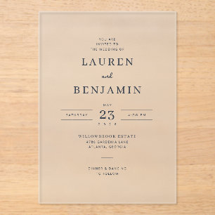 Elegant Black Minimalist Wedding Invitation