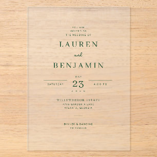 Elegant Black Minimalist Wedding Invitation
