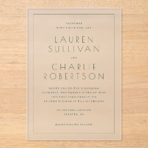 Elegant Black Minimalist Wedding Invitation
