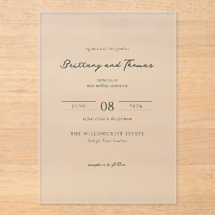Elegant Black Minimalist Wedding Invitation
