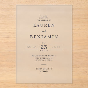 Elegant Black Minimalist Wedding Invitation