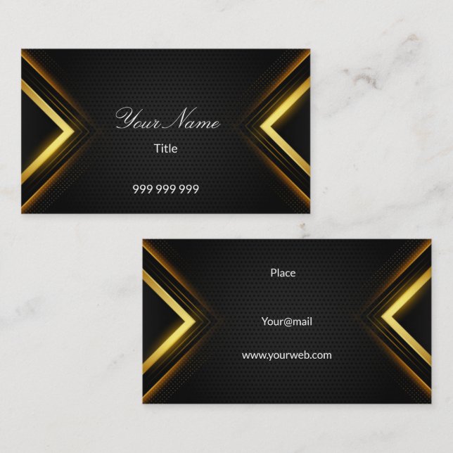 Elegant black modern business card (Front/Back)