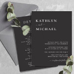 Elegant Black Modern Typography All In One Wedding Invitation<br><div class="desc">Elegant Black and White Modern Typography All In One Minimalist Wedding Invitation Card. Celebrate your special day with this elegant and beautiful wedding invitation card to beautify your special occasion. All the texts are pre-arranged for you to personalise easily and quickly with your own details. If you need further customisation...</div>