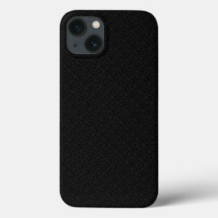 Elegant Black Monochromatic Damasks Monogram iPhone 13 Case