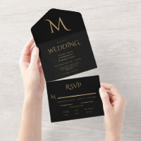 Elegant Black Monogram Wedding