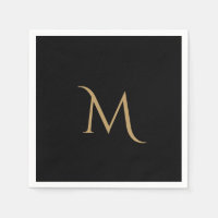Elegant Black Monogram Wedding 
