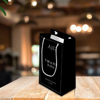  Elegant Black Monogram Wedding Small Gift Bag