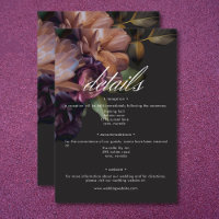 Elegant Black Moody Floral Wedding Details