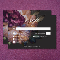 Elegant Black Moody Floral Wedding Three Dinner