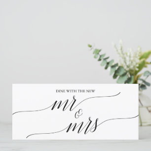 Elegant Black Mr Mrs Hanging Seating Chart Header