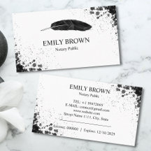 Elegant Black Notary Loan Signing Agent Quill Ink