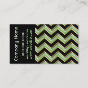 Elegant Black on Apple Green  ZigZag  Business Card
