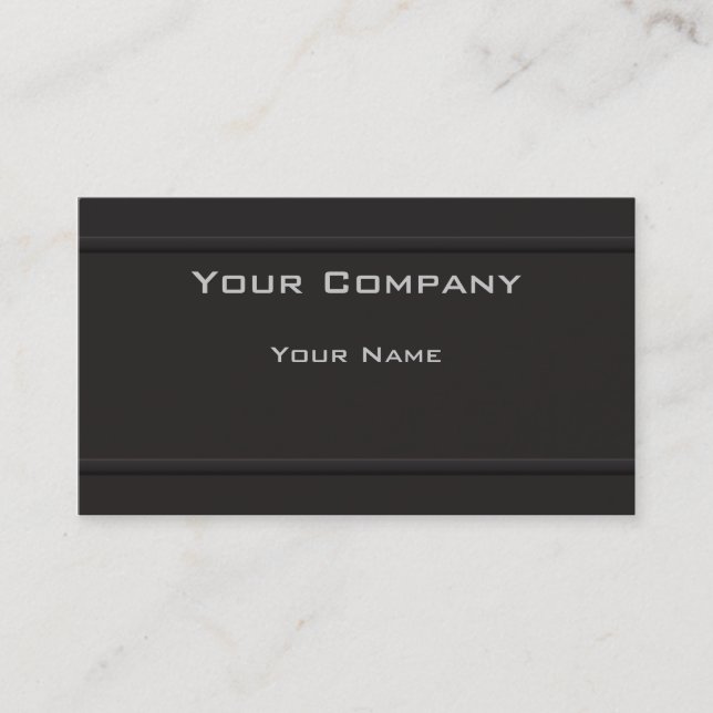 Elegant Black on Black Professional Business Card (Front)