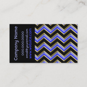 Elegant Black on Blue ZigZag Business Card
