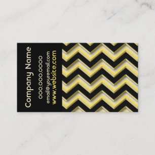 Elegant Black on Lemon Chiffon  ZigZag  Business Card